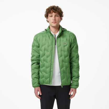 Lacoste Erkek Regular Fit Dik Yaka Kapitone Yeşil Mont