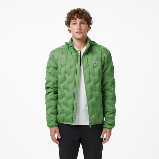 Lacoste Erkek Regular Fit Dik Yaka Kapitone Yeşil Mont