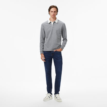 Nautica Erkek Gri Classic Fit Uzun Kollu Polo Yaka T-shirt