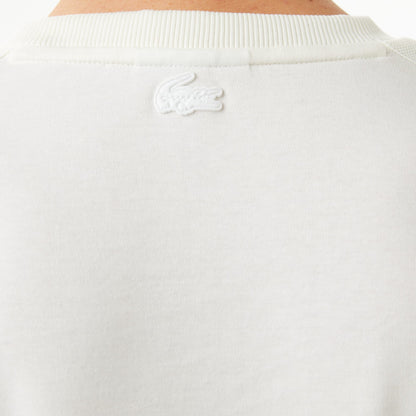 Lacoste Erkek Loose Fit Bisiklet Yaka Baskılı Beyaz T-shirt