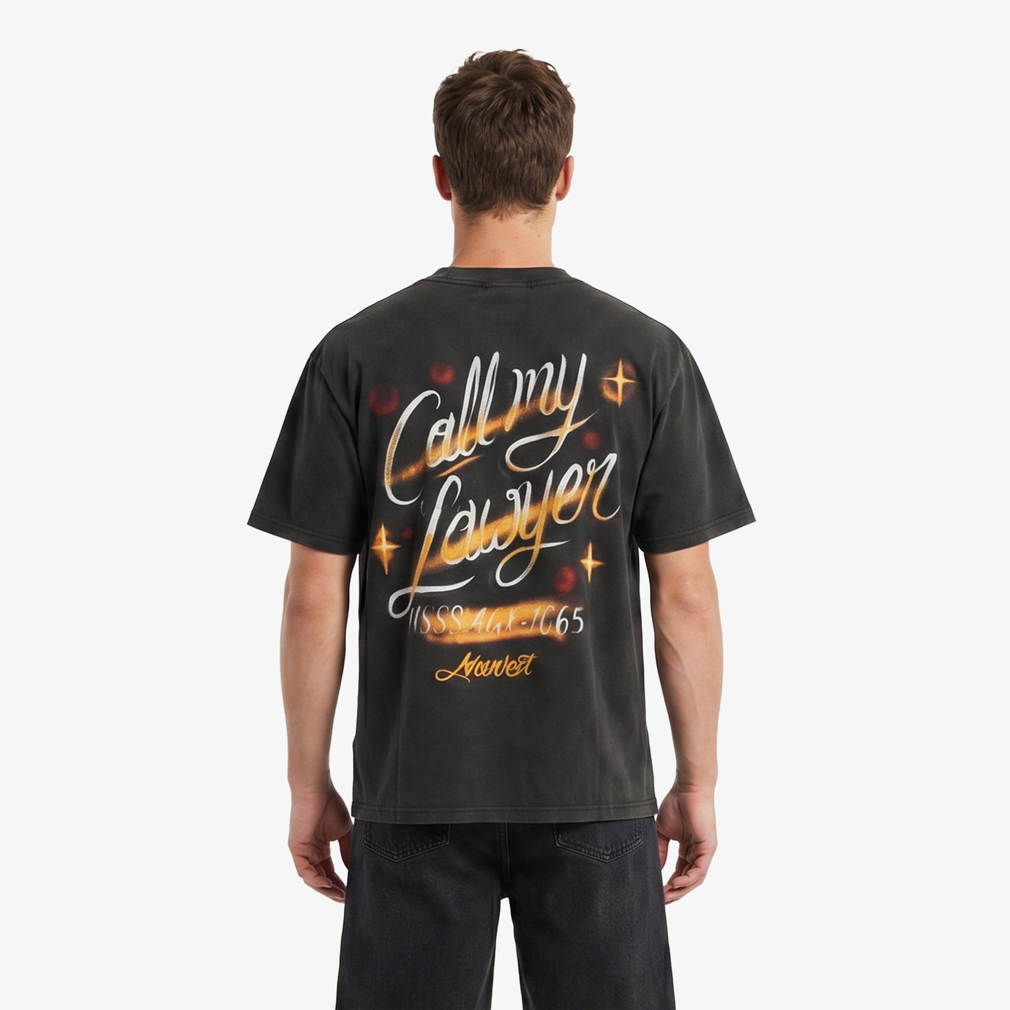 Market Airbrush Call My Lawyer Erkek Siyah T-shirt