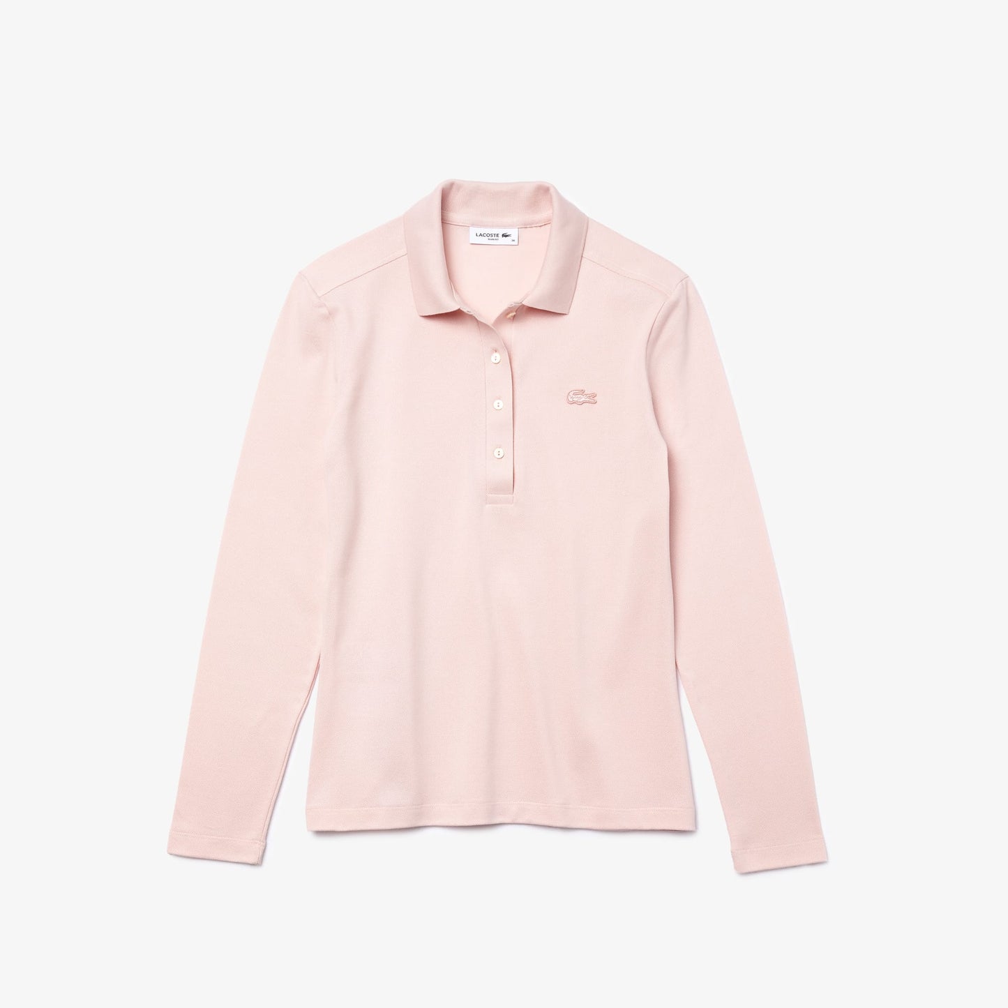 Lacoste Kadın Slim Fit Uzun Kollu Pembe Polo