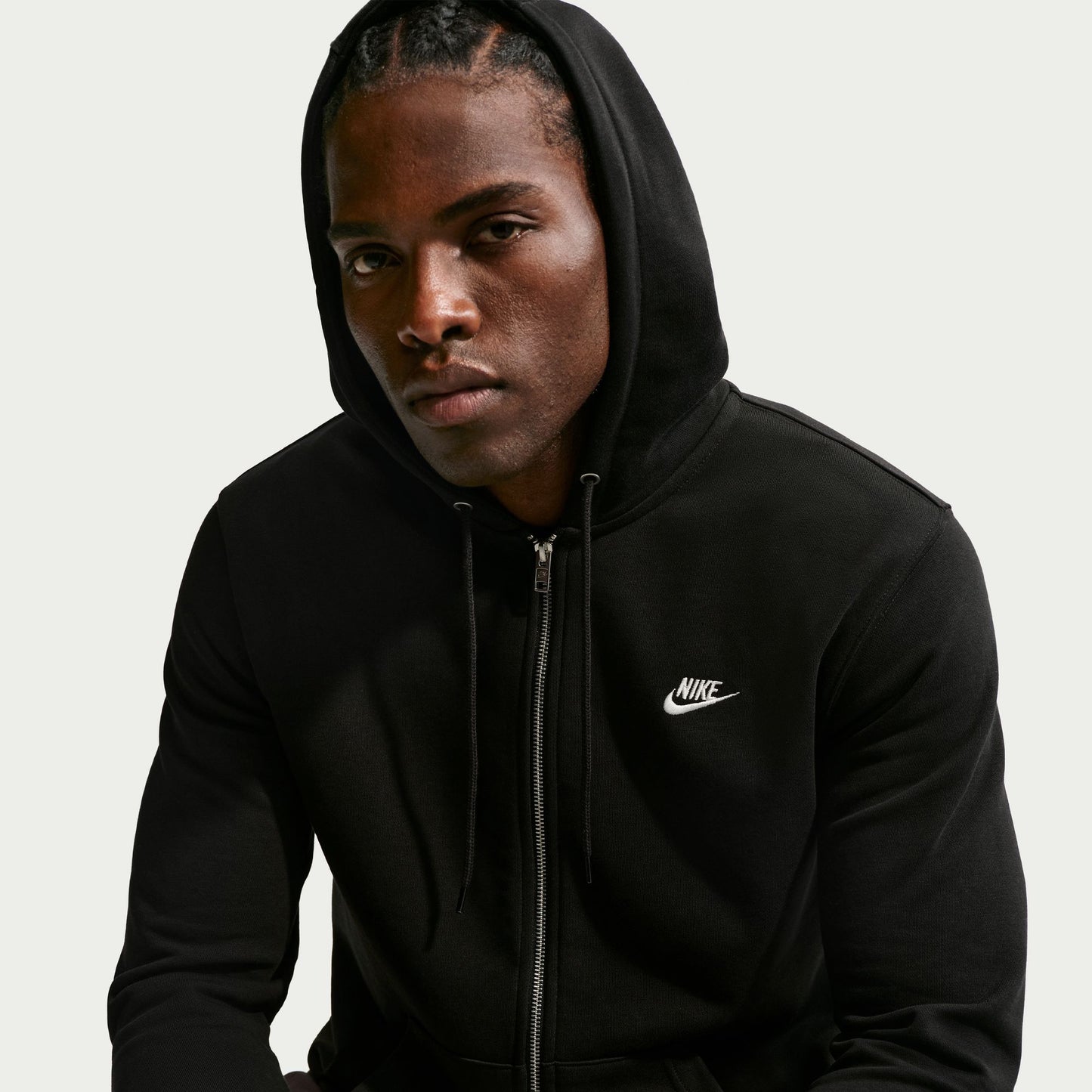 Nike Club Full Zip Erkek Siyah Sweatshirt