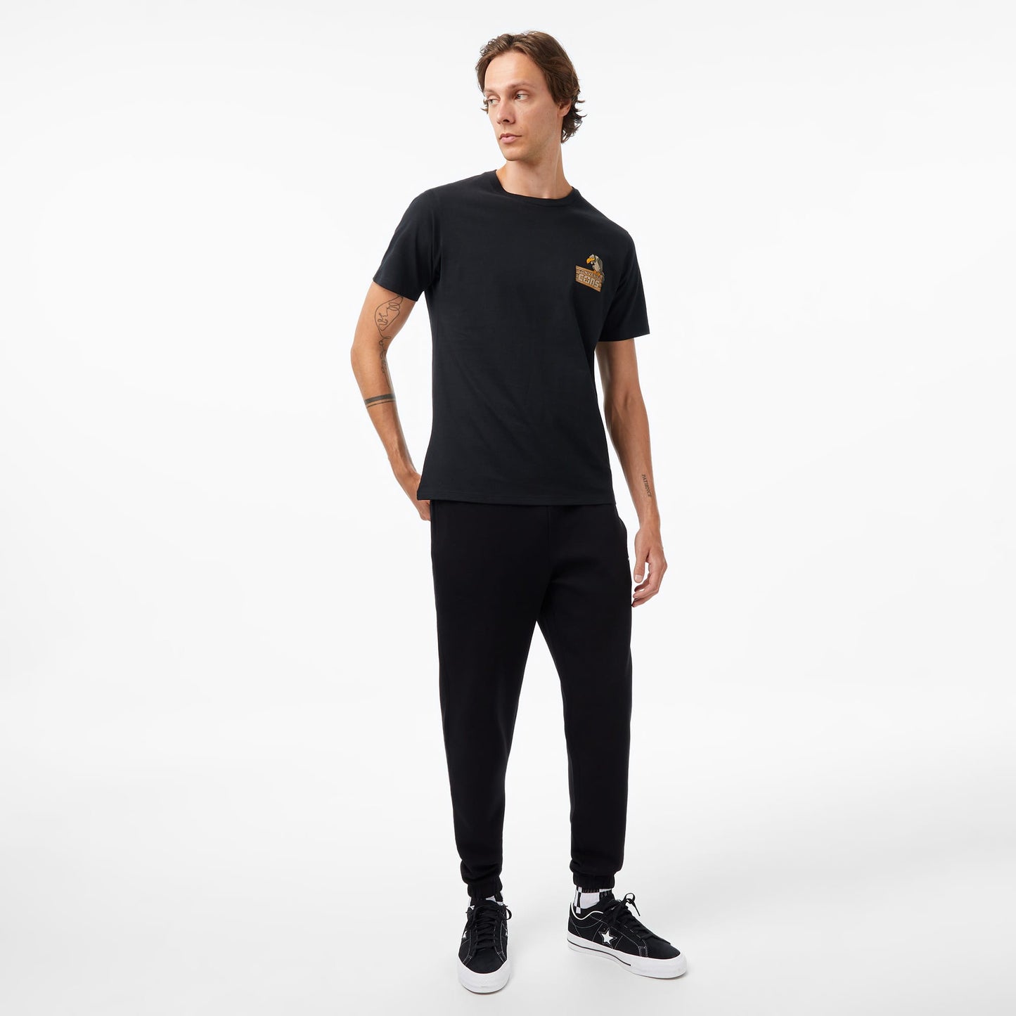 Converse Baskılı Erkek Siyah T-shirt