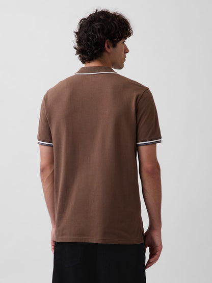 Kahverengi Gap Logo Piqué Polo Yaka T-shirt