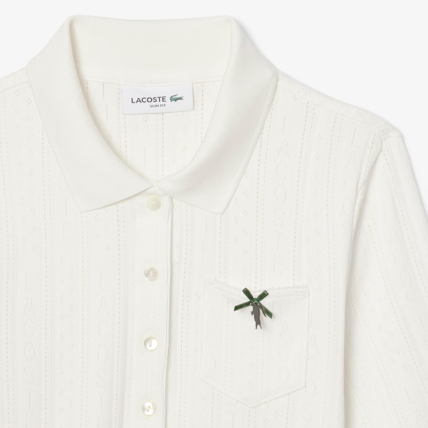 Lacoste L.12.d Kadın Slim Fit Organik Pamuk Beyaz Polo
