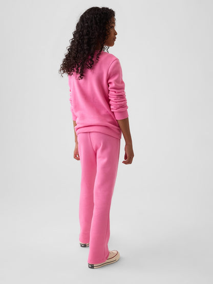 Pembe Grafik Baskılı Bootcut Eşofman Altı