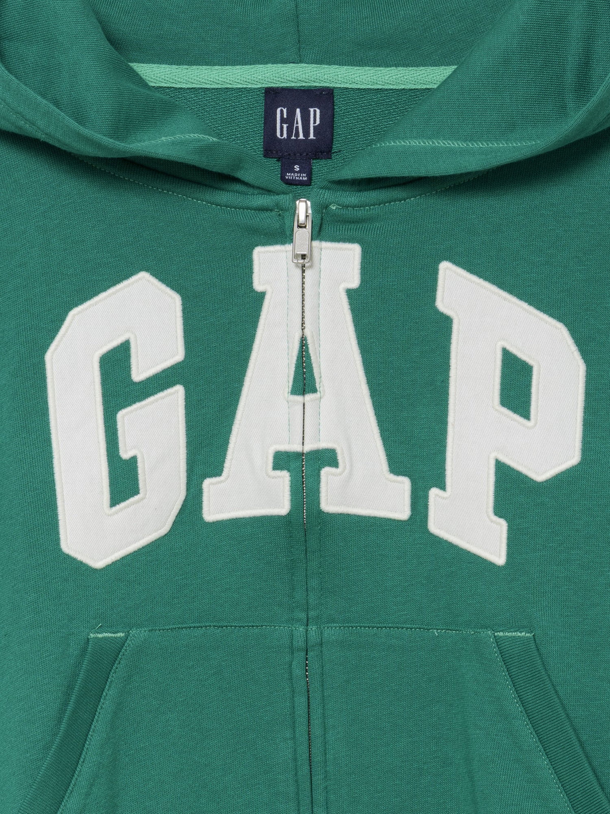 Yeşil Fransız Havlu Kumaş Oversized Gap Logo Fermuarlı Sweatshirt
