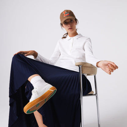 Lacoste Kadın Slim Fit Uzun Kollu Beyaz Polo