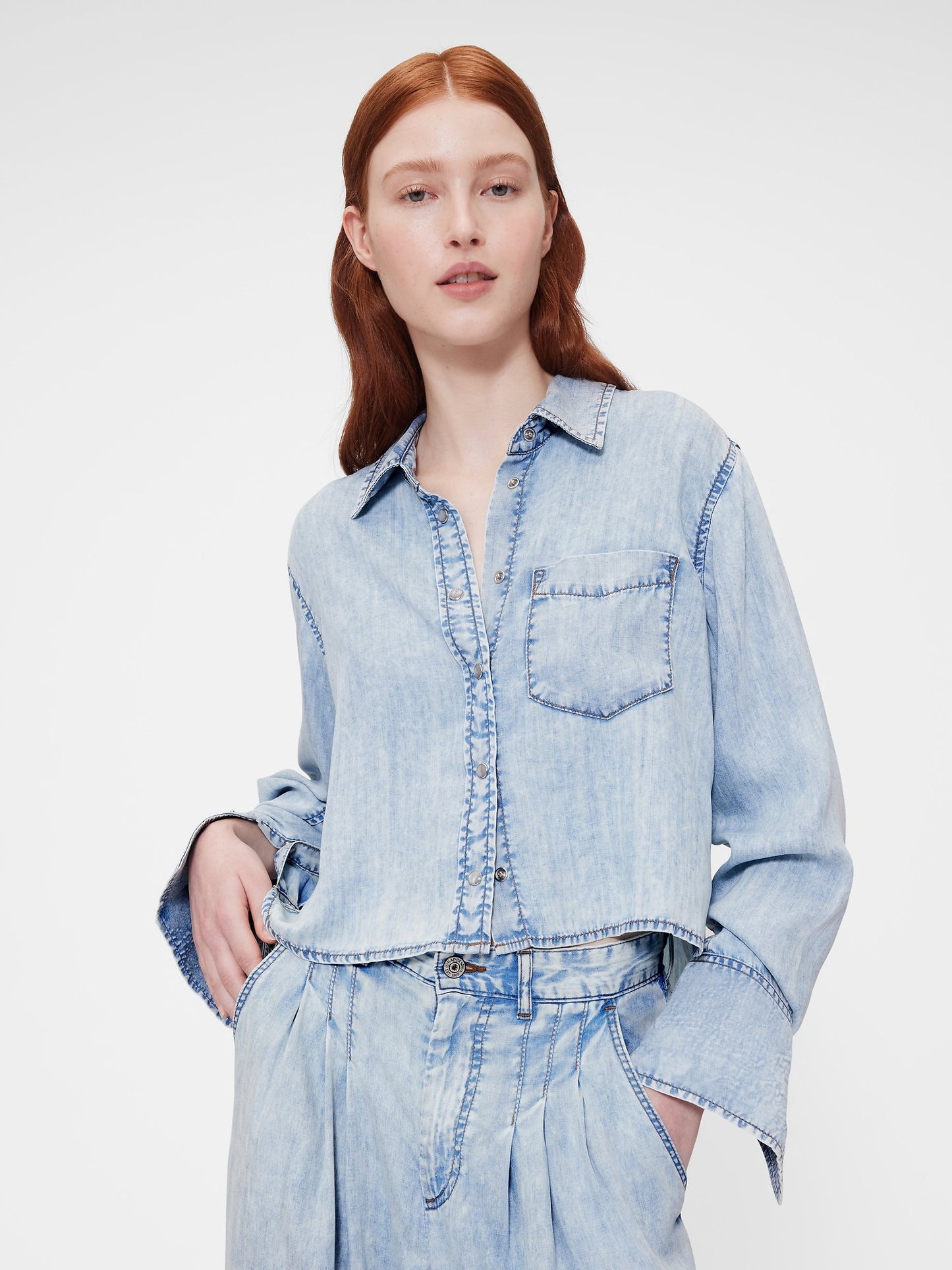 Mavi Gapstudio Denim Crop Gömlek