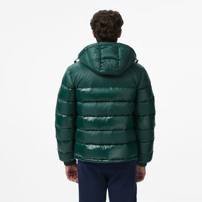 Lacoste Erkek Relaxed Fit Kapüşonlu Koyu Yeşil Mont