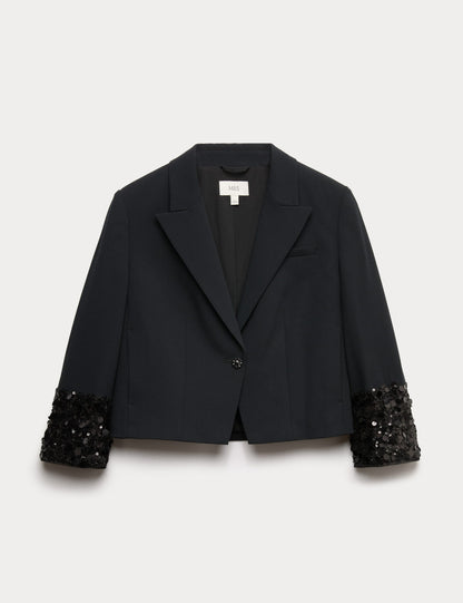 Payet Detaylı Kısa Blazer