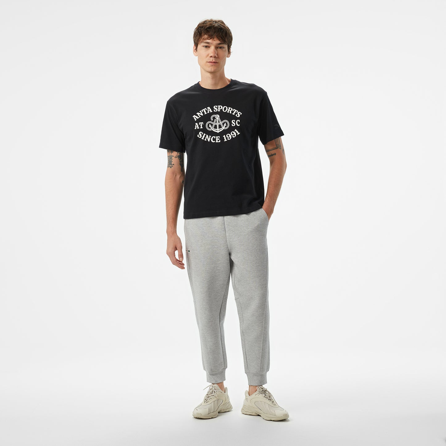 Anta Sports Club Erkek Siyah T-shirt
