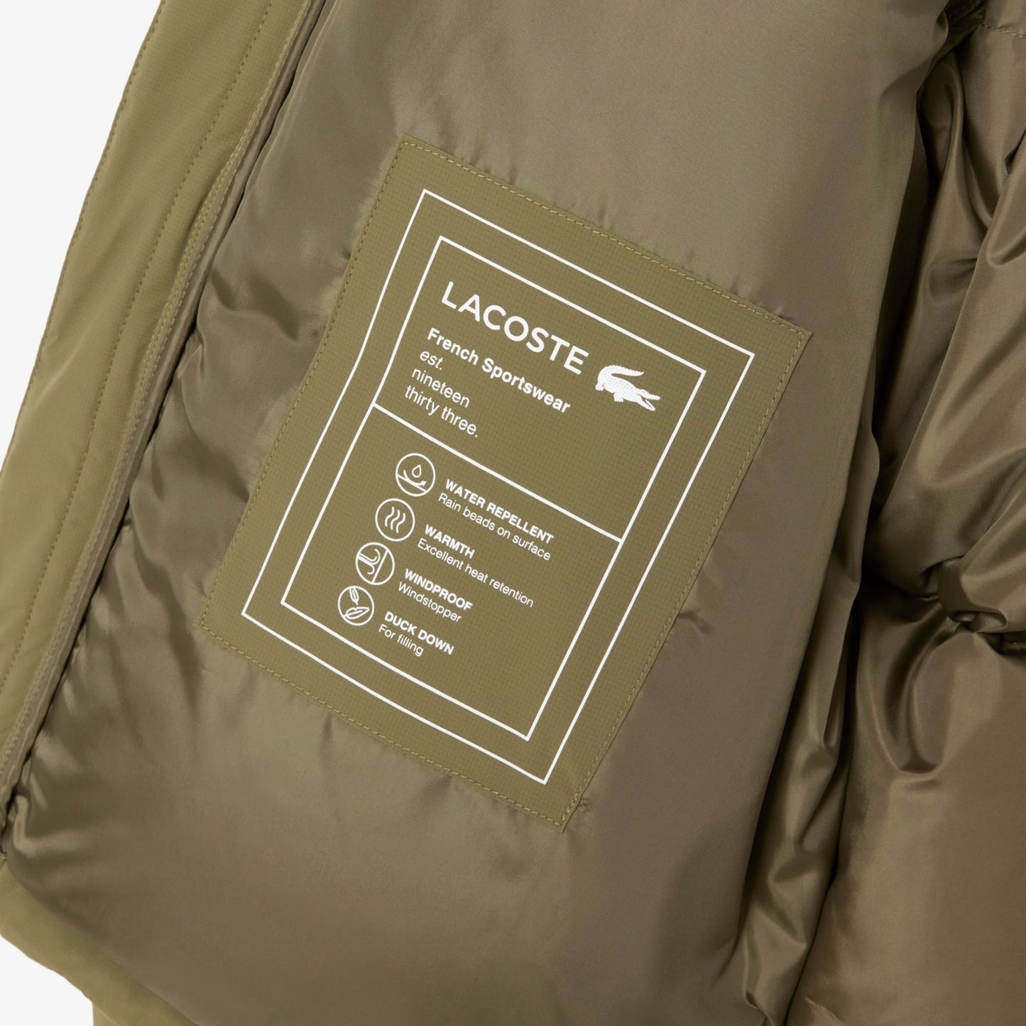 Lacoste Erkek Relaxed Fit Kapüşonlu Haki Mont