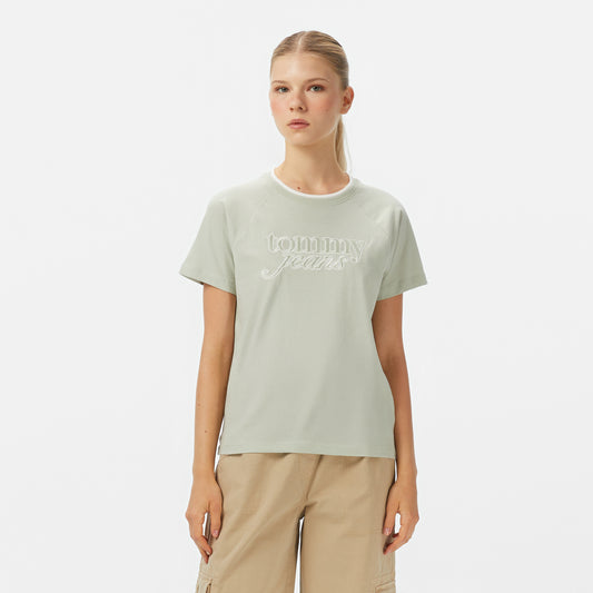 Tommy Jeans Graphic Kadın Yeşil T-shirt