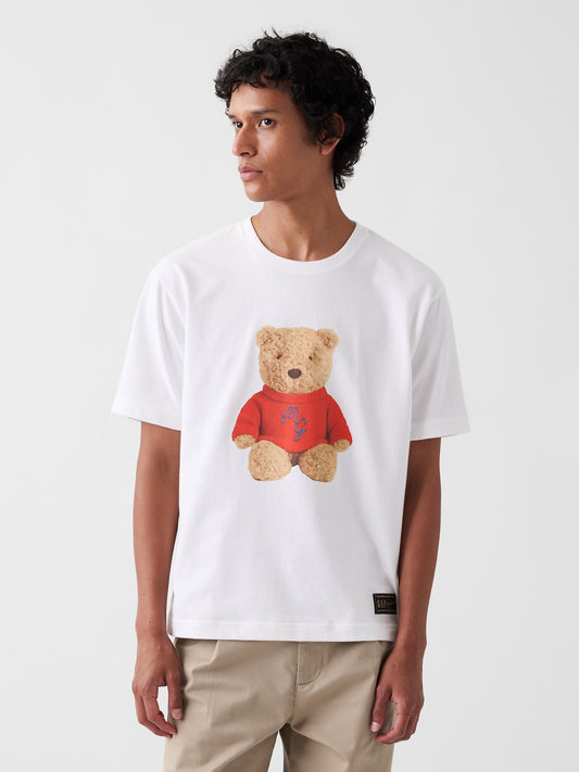 Beyaz Gap × Malbon Organik Pamuk Brannan Bear T-shirt