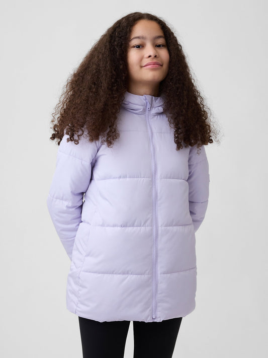 Lila Şişme Puffer Mont