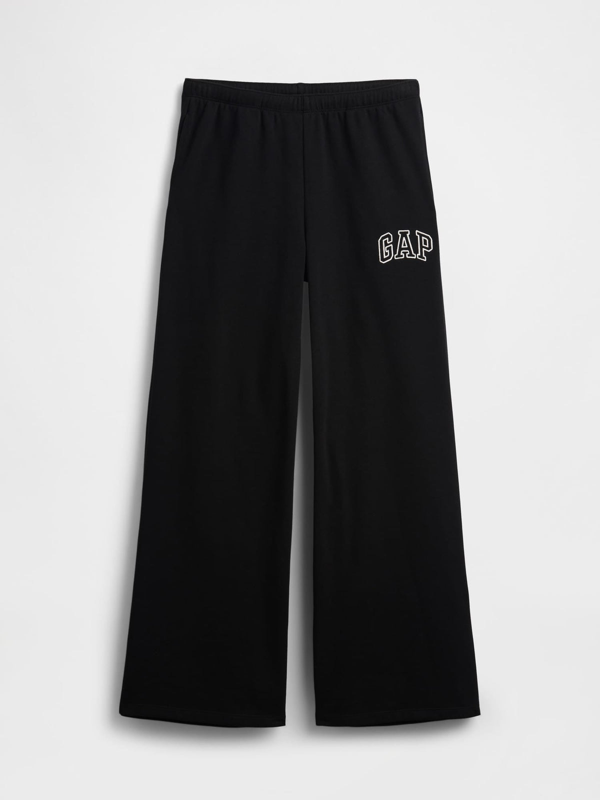 Siyah Gap Logo Fransız Havlu Kumaş Wide-leg Jogger Eşofman Altı