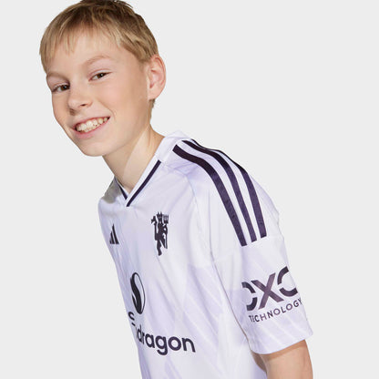 Adidas Manchester United 25/26 Çocuk Beyaz Deplasman Forması
