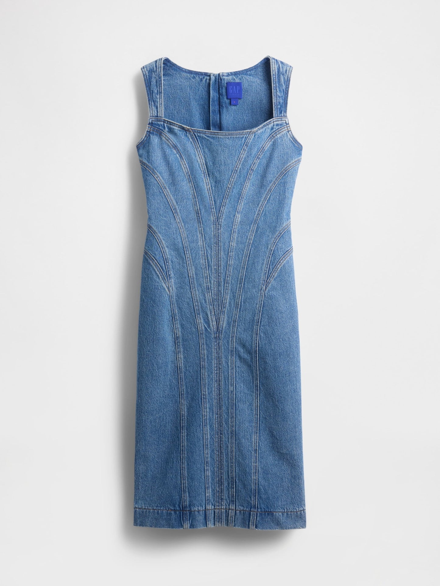 Açık Mavi Gapstudio Seamed Denim Midi Elbise