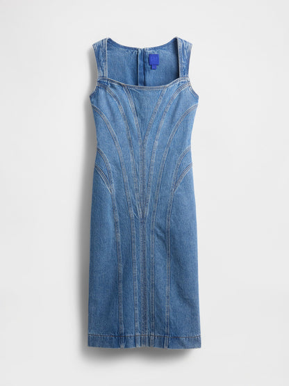 Açık Mavi Gapstudio Seamed Denim Midi Elbise