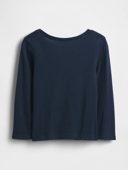 Lacivert Gap Grafik Baskılı T-shirt
