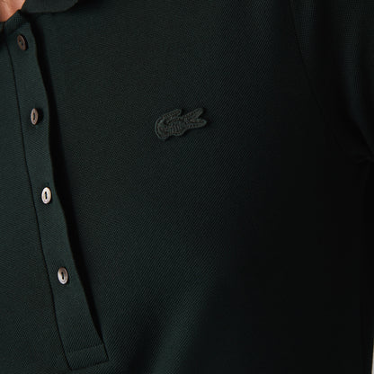 Lacoste Kadın Slim Fit Uzun Kollu Koyu Yeşil Polo