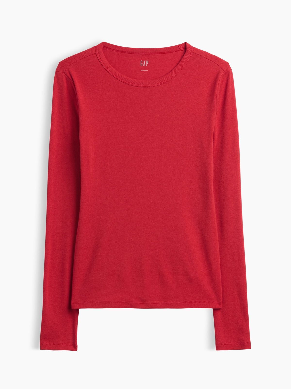 Kırmızı Modern Fitilli Bisiklet Yaka T-shirt