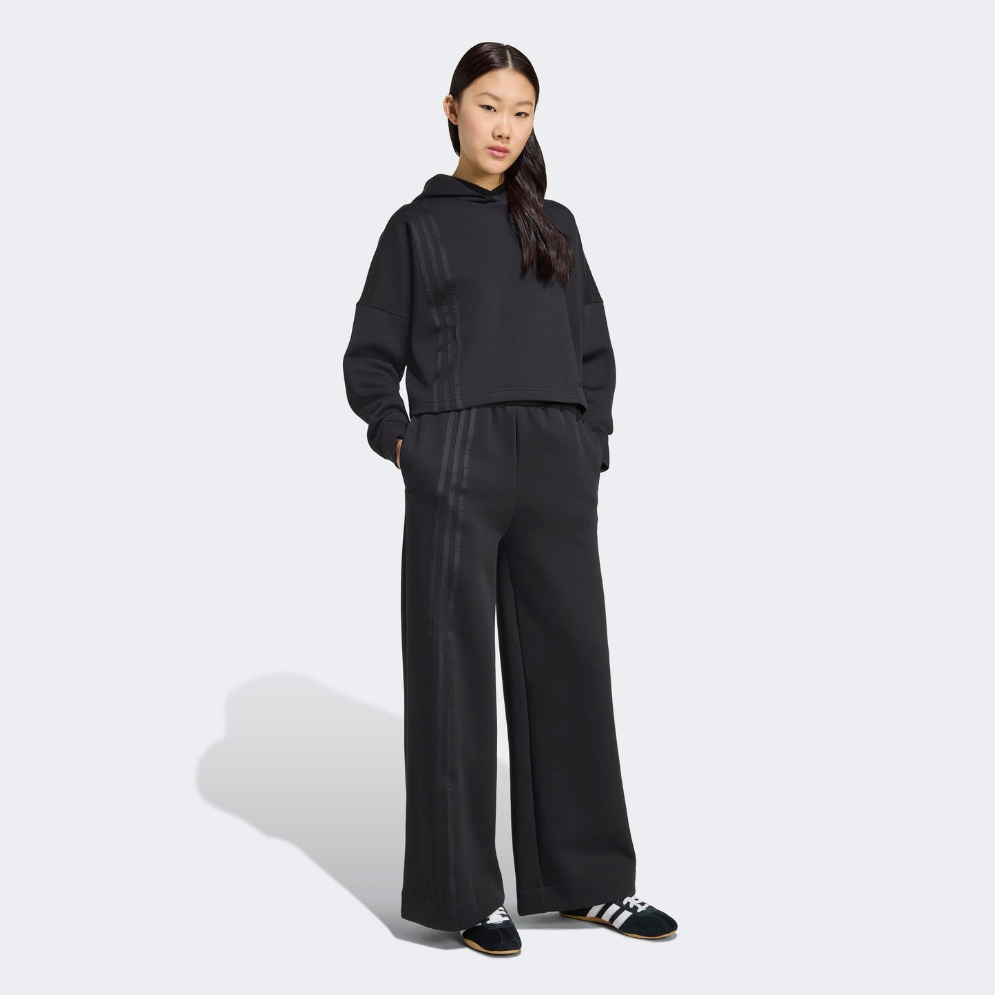Adidas 3 Stripes Hoody Kadın Siyah Sweatshirt