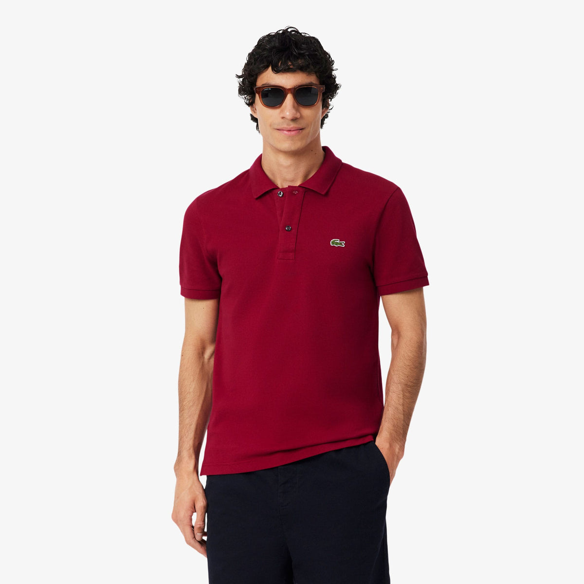 Lacoste L.12.12 Erkek Slim Fit Bordo Polo