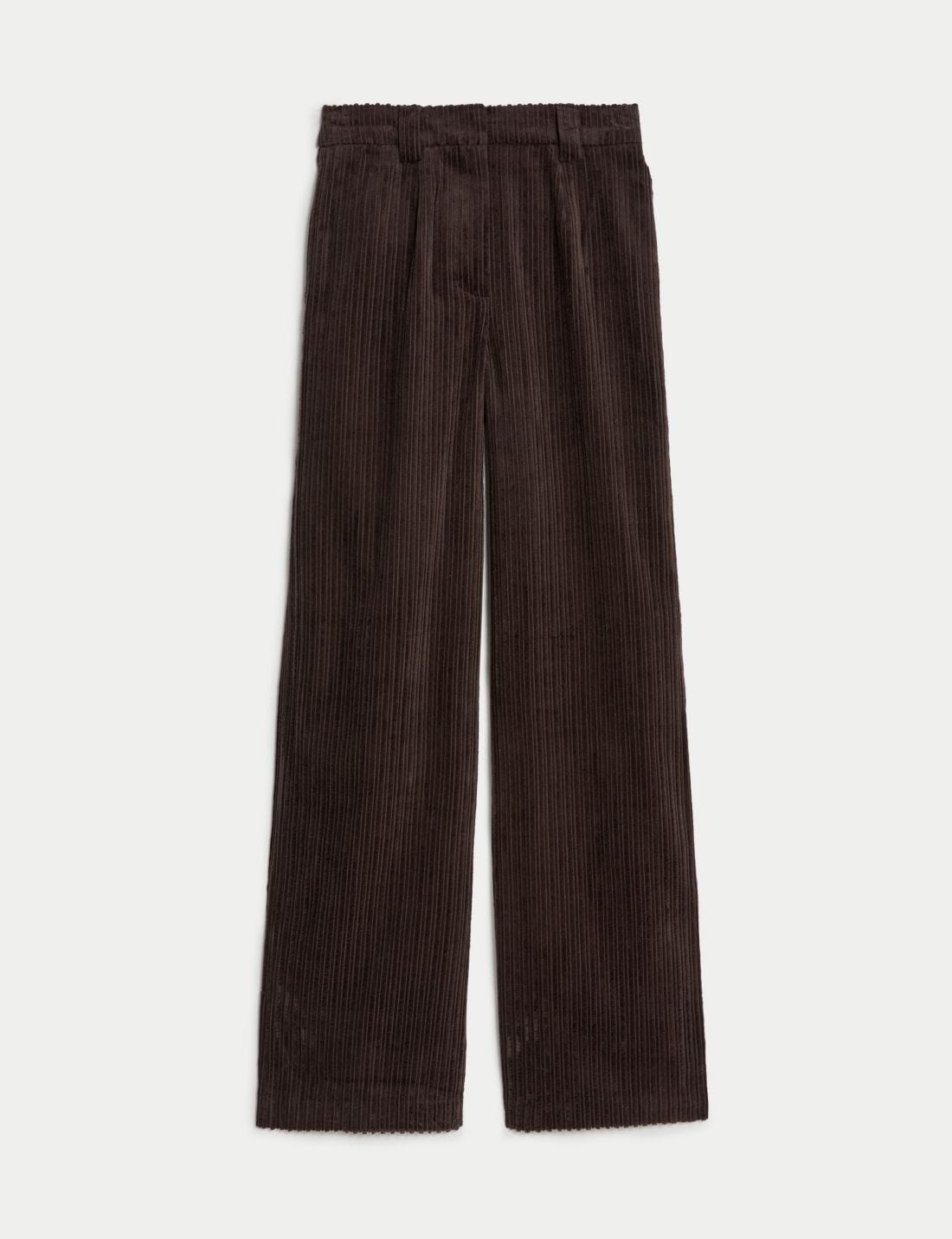 Saf Pamuklu Wide Leg Kadife Pantolon
