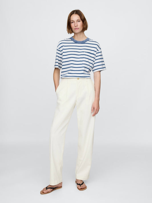 Kırık Beyaz Gap × Dôen Pileli Denim Pantolon