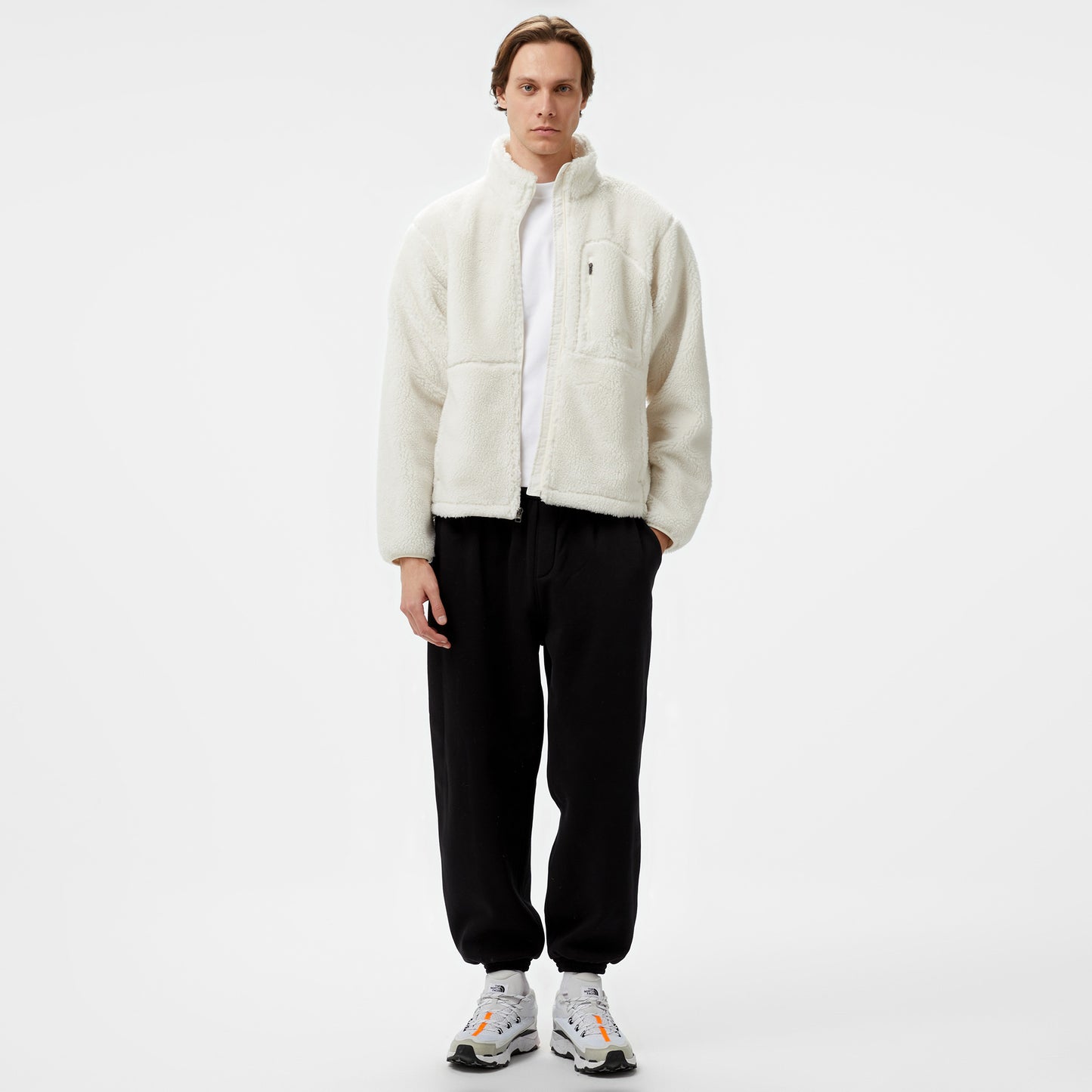 The North Face Extreme Pile Full Zipped Erkek Beyaz Polar Ceket