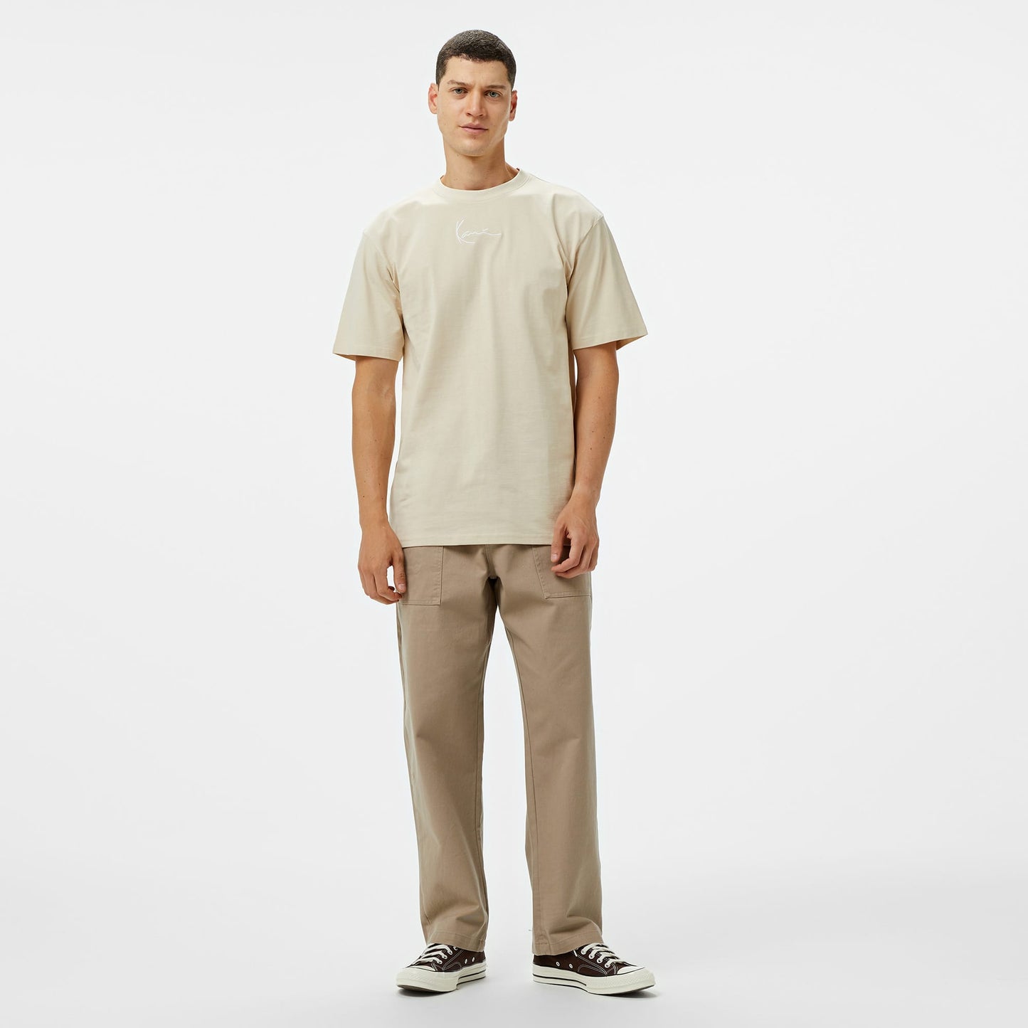 Karl Kani Small Signature Essential Erkek Krem T-shirt