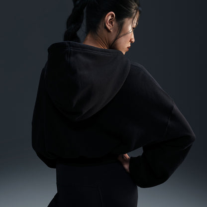 Nike Oversized Sportswear Fleece Cropped Kadın Siyah Günlük Sweatshirt