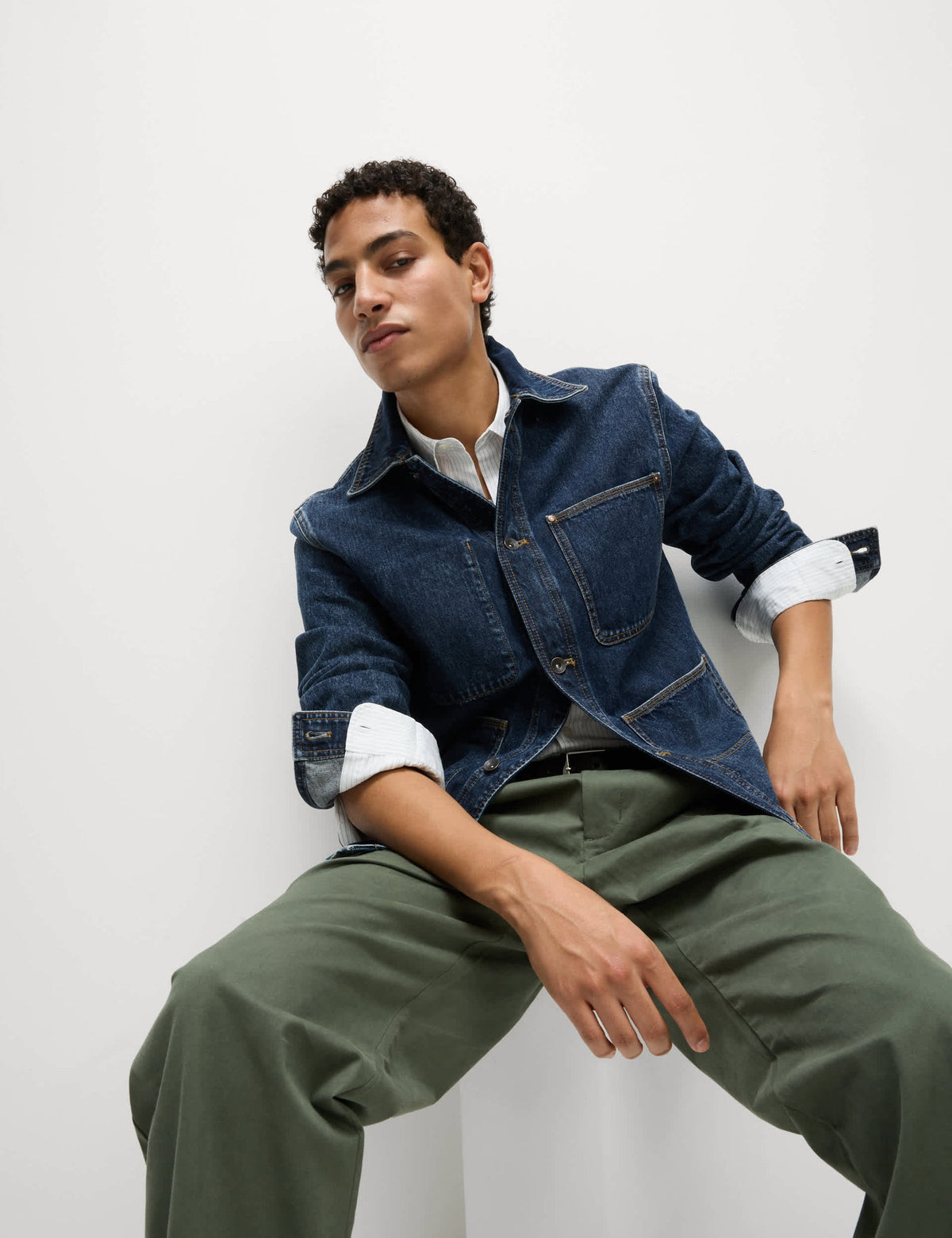 Saf Pamuklu Klasik Denim Ceket
