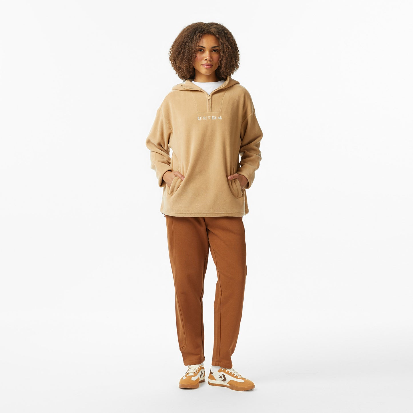 United4 Kadın Kahverengi Hoodie