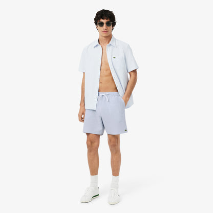 Lacoste Çizgili Erkek Mavi Deniz Şortu
