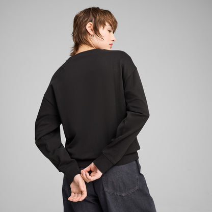 Puma Elevated Essentials Comfort Crew Kadın Siyah Sweatshirt