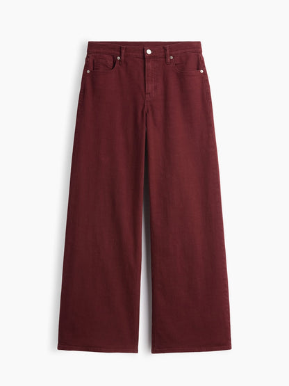 Bordo Mid Rise Wide-leg Jean Pantolon