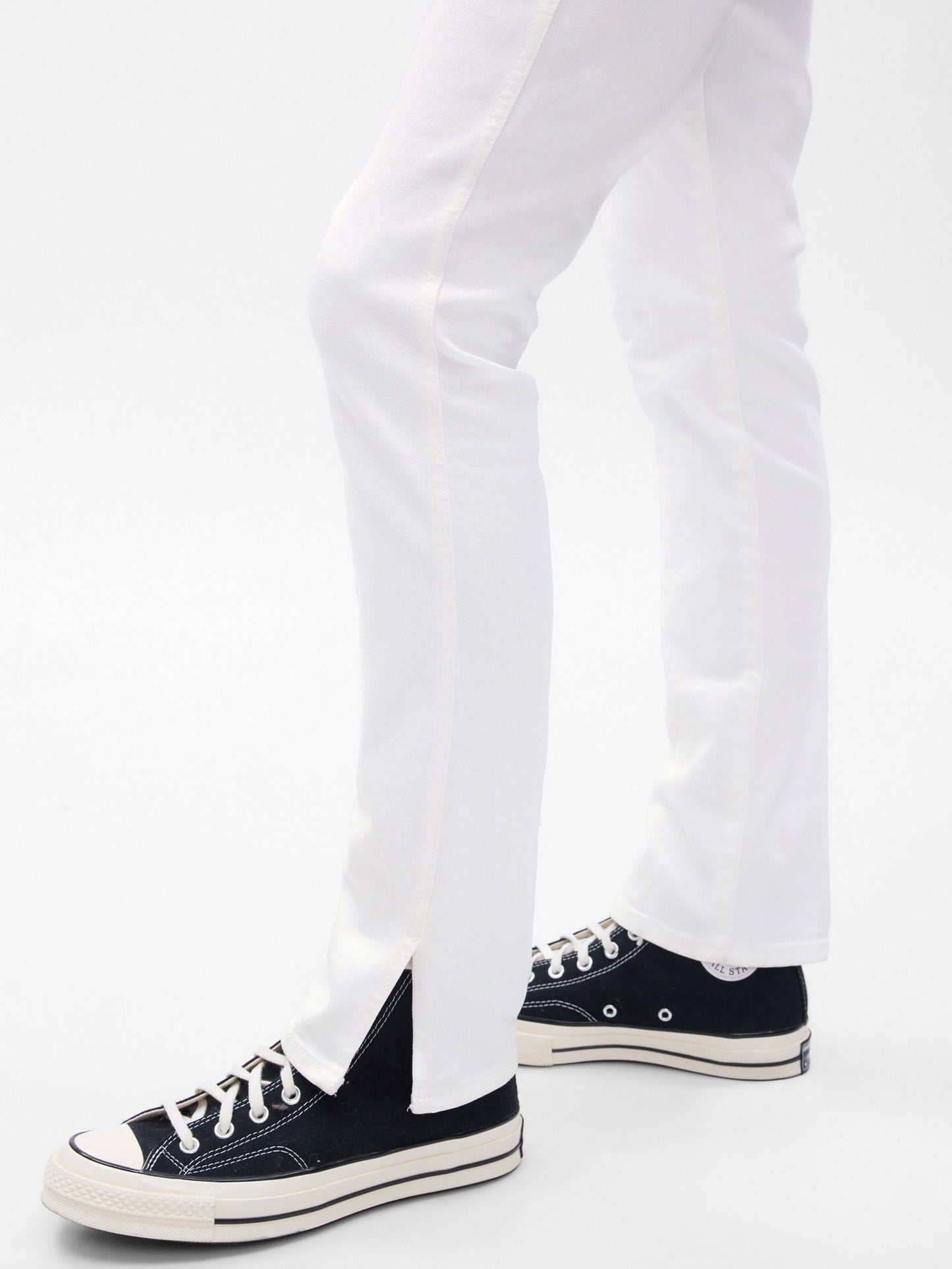 Beyaz High Rise Vintage Slim Jean Pantolon