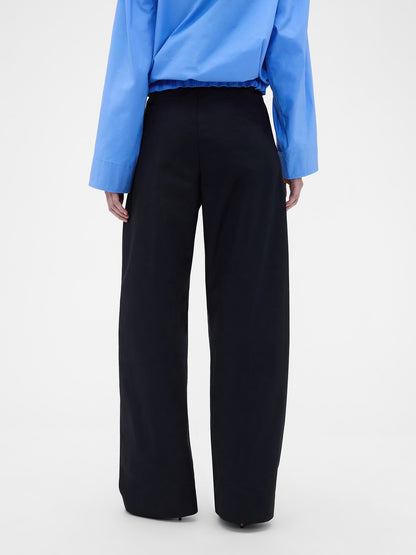 Lacivert Gap × Victoria Beckham High Rise Pileli Arc Pantolon