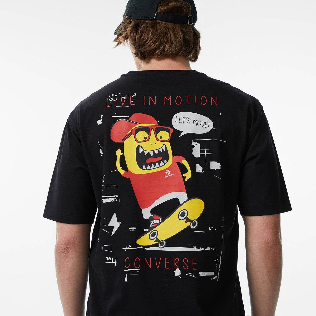 Converse Grafik Baskılı Erkek Siyah T-shirt
