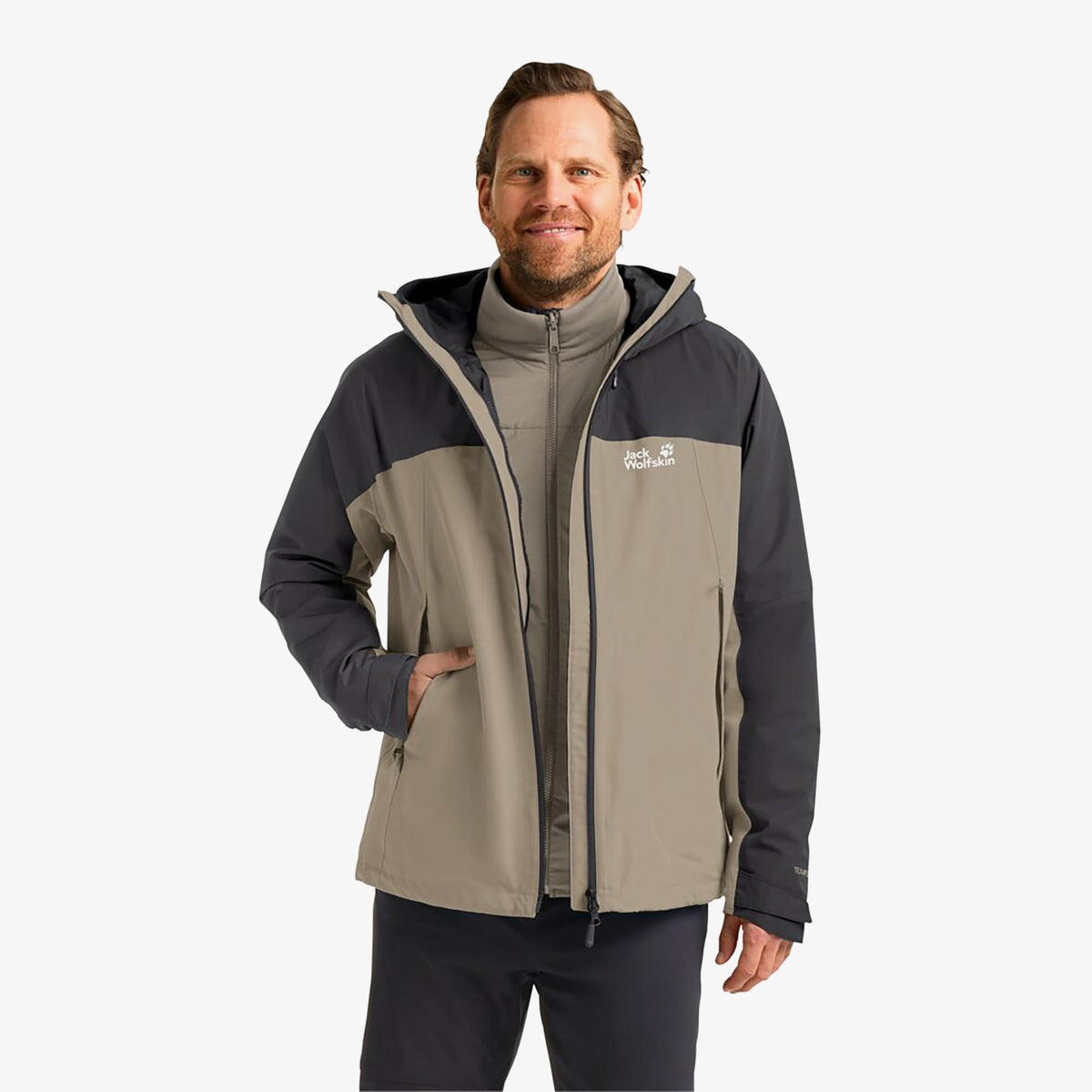 Jack Wolfskin Wild Places 3in1 Erkek Bej Ceket