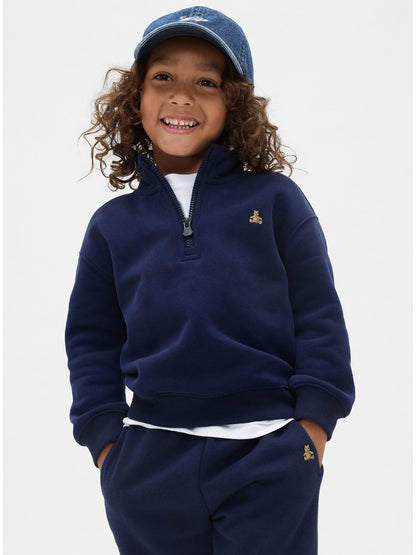 Gri Vintagesoft Yarım Fermuarlı Sweatshirt