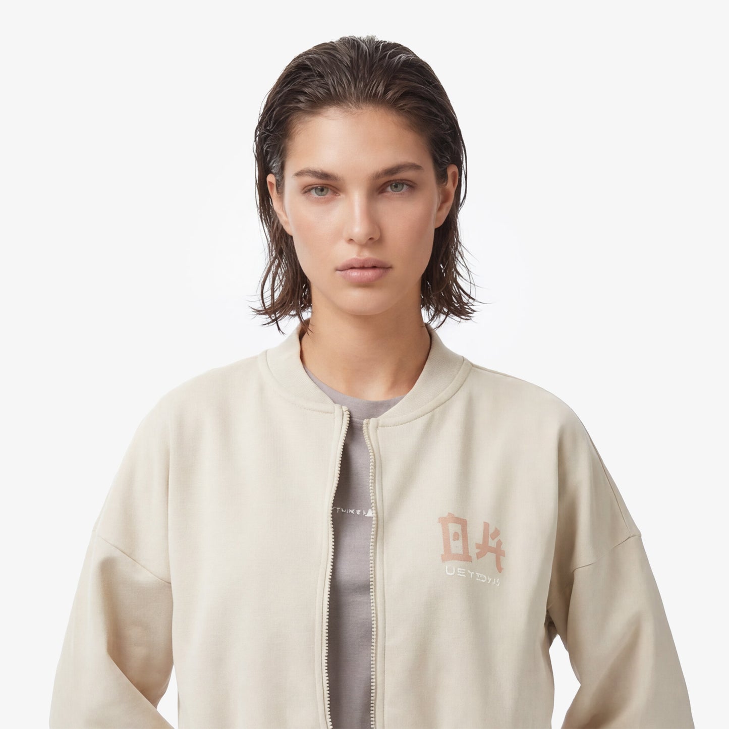 United4 Regular Fit Kadın Krem Sweatshirt