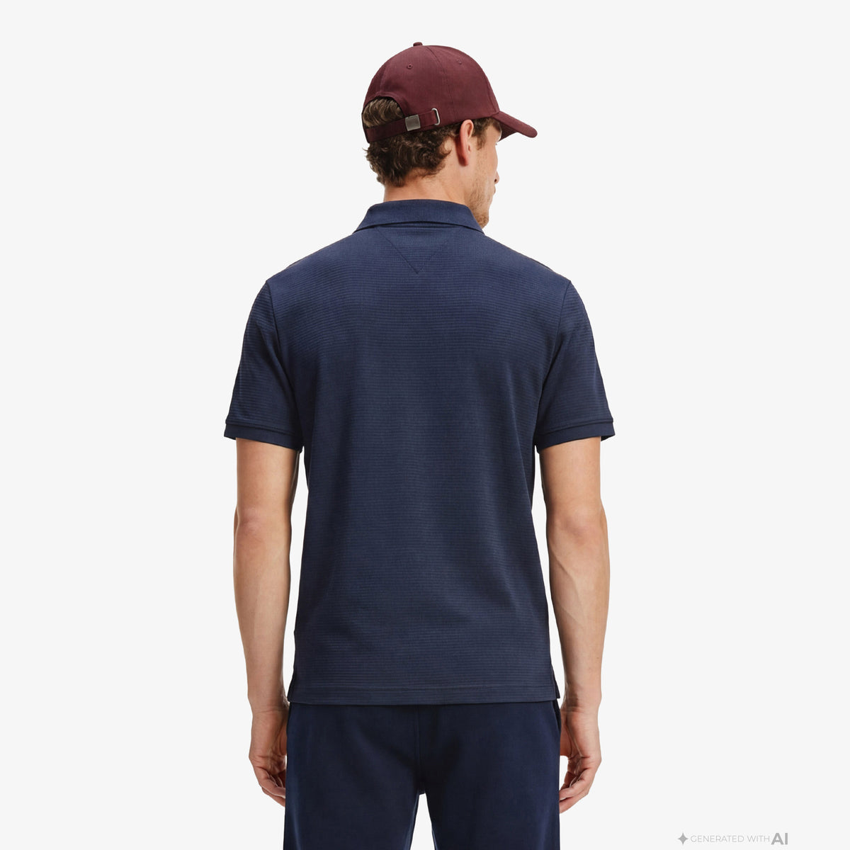 Tommy Hilfiger Performance Erkek Lacivert Polo Yaka T-shirt
