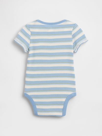 Açık Mavi First Favorites Waffle Bodysuit