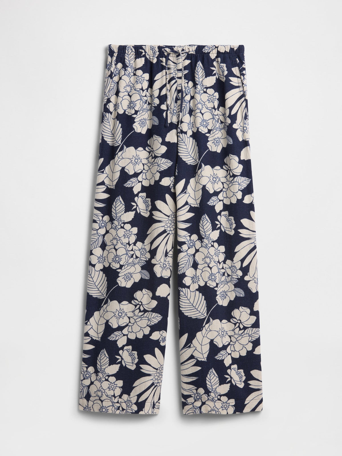 Lacivert Mid Rise Pull-on Wide-leg Pantolon