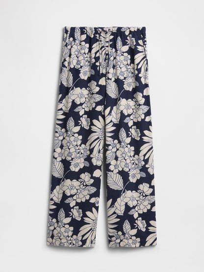 Lacivert Mid Rise Pull-on Wide-leg Pantolon